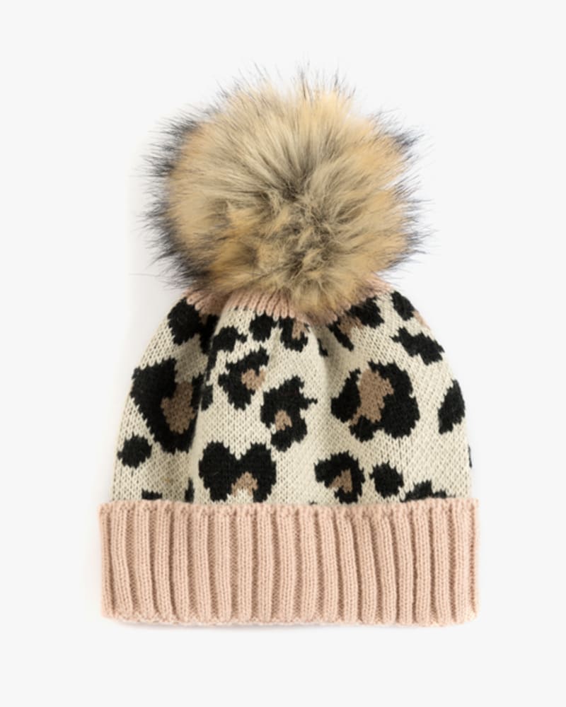 Front of a size None Bridgette Puff Beanie in Blush by Shiraleah. | dia_product_style_image_id:243141